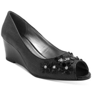 Karen Scott Coraa Peep Wedge Sandals Women S Shoes - 11M